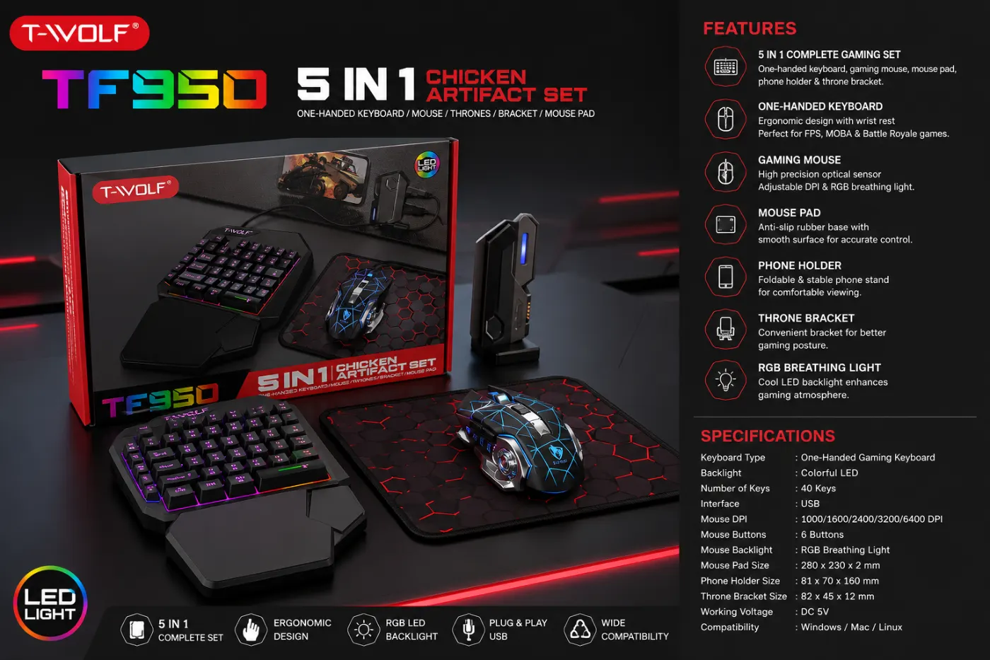MIX SE+ 5 in 1 Mobile Game Combo Pack by HRH Shopping