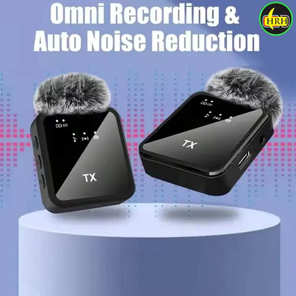 F11-2 (3 in 1)Collar Wireless Dual Microphone proprofessional Lepal Lavaliar microphon iPhone/Android & Type C Supported 100& Noise Cancellation by HRH Shopping