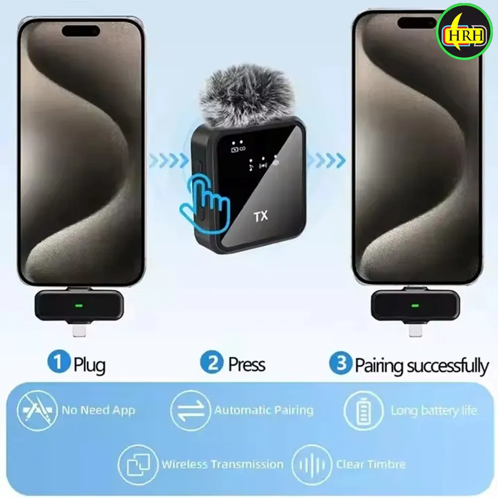 F11-2 (3 in 1)Collar Wireless Dual Microphone proprofessional Lepal Lavaliar microphon iPhone/Android & Type C Supported 100& Noise Cancellation by HRH Shopping