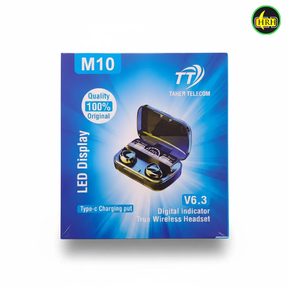 M10 TWS Earbuds 2500mAh Charging Box Bluetooth-compatible Stereo Waterproof v6.3