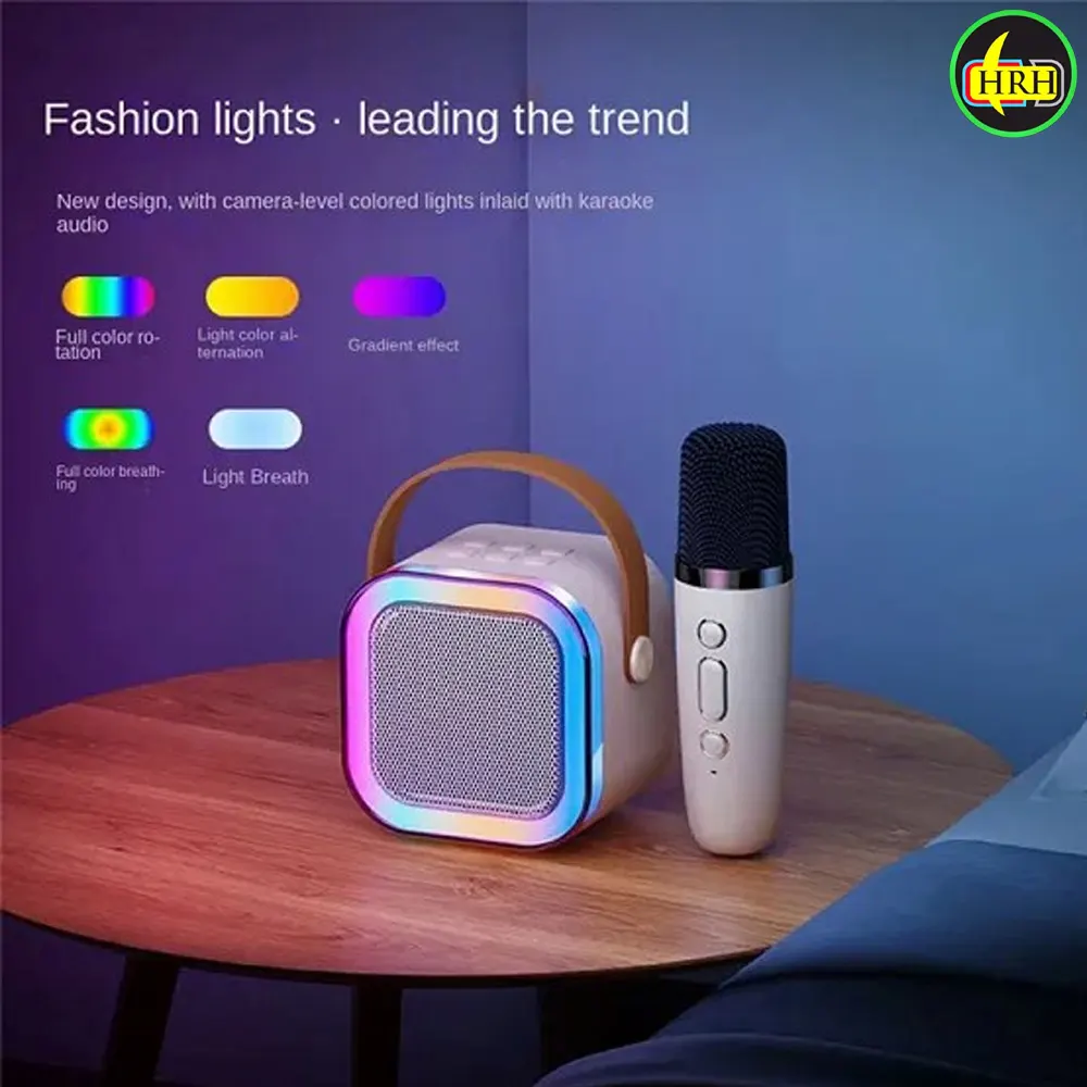 K12 Karaoke Machine Portable Bluetooth 5.3 PA Speaker With 1 Wireless Microphones Home Family Singing Children's Gifts by HRH Shopping