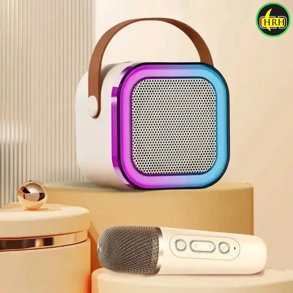 K12 Karaoke Machine Portable Bluetooth 5.3 PA Speaker With 1 Wireless Microphones Home Family Singing Children's Gifts by HRH Shopping