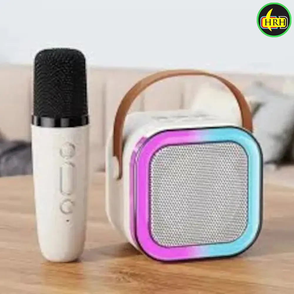 K12 Karaoke Machine Portable Bluetooth 5.3 PA Speaker With 1 Wireless Microphones Home Family Singing Children's Gifts by HRH Shopping